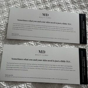 (2) MIRACLE 10 ESSENTIAL FACIAL 
GIFT VOUCHERS.     

Client for 10 years